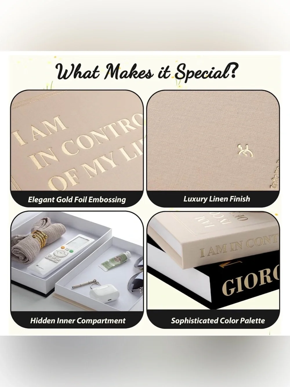 5/$30 Decorative Linen Books - Storage Boxes Set of 2 by Jardin Tesoro NWT